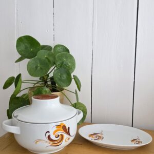 soupière winterling bavaria vintage décor seventies orange et brun