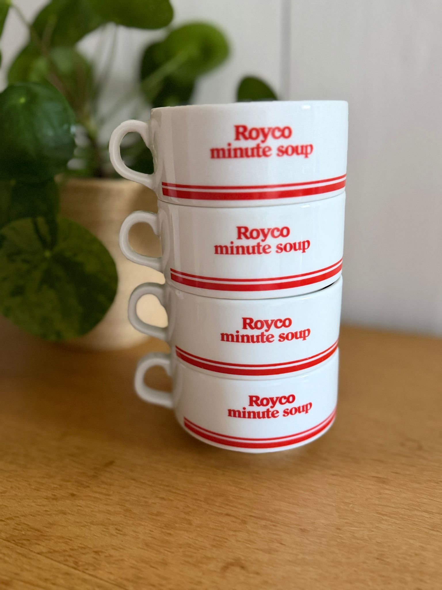 lot de 4 tasses royco minute soup vintage publicitaires lot de 4 tasses royco minute soup vintage publicitaires