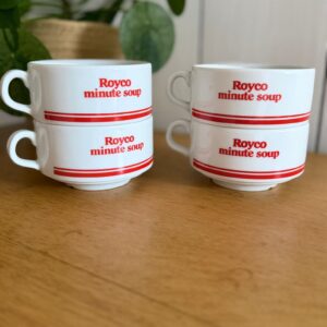 lot de 4 tasses royco minute soup vintage publicitaires