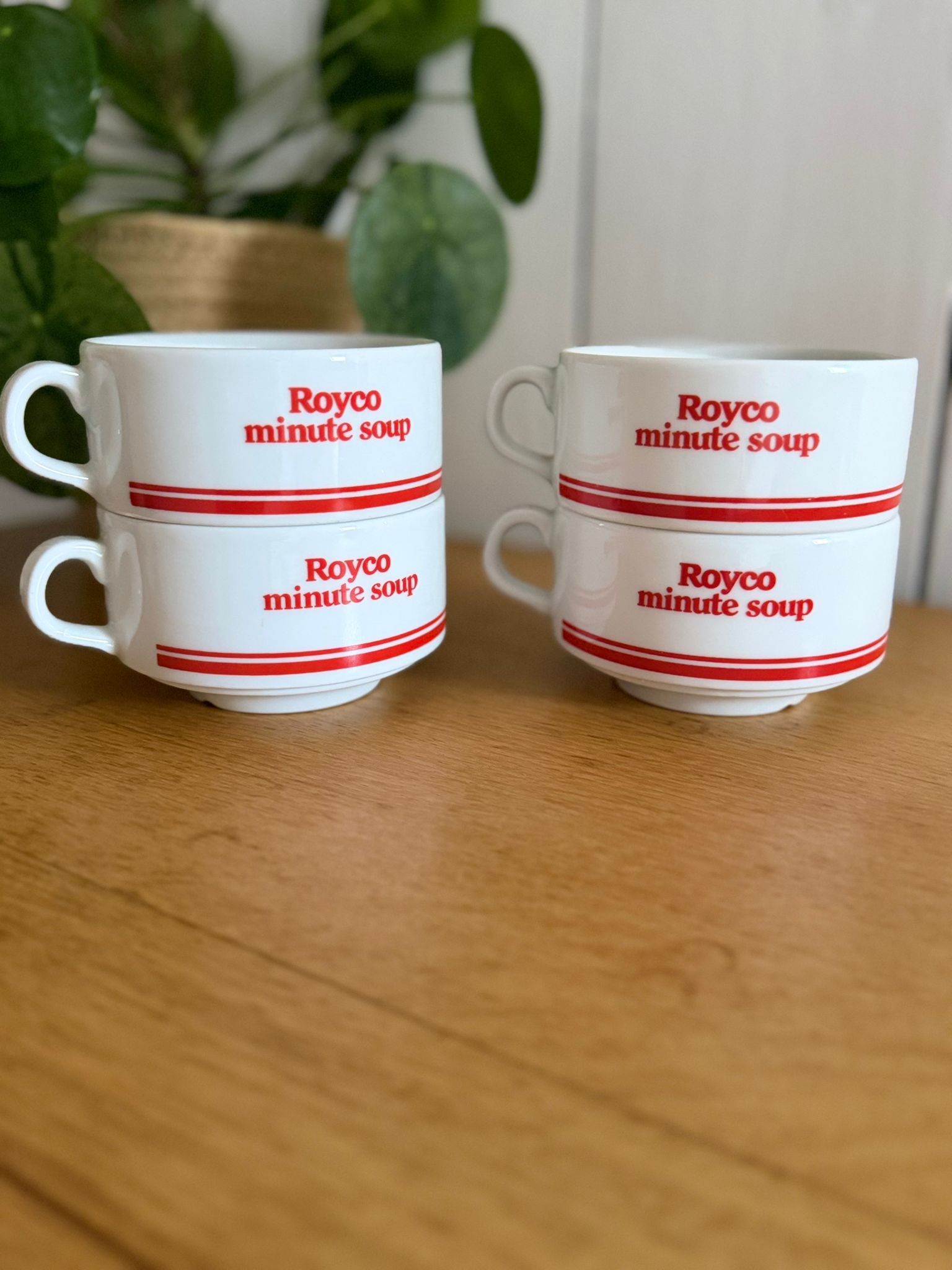 lot de 4 tasses royco minute soup vintage publicitaires lot de 4 tasses royco minute soup vintage publicitaires