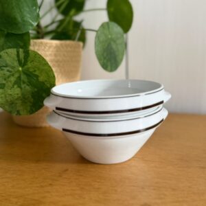 lot de 2 bols vintage bauscher bavaria blanc et brun – porcelaine allemande