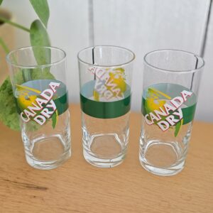 lot de 3 verres publicitaires canada dry vintage