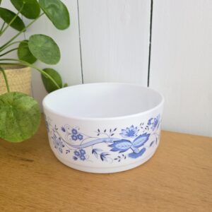 lot de 2 petits bols digoin vintage bleus mouchetés en grès