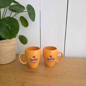 Accueil lot de 2 mugs cécémel vintage publicitaires en céramique