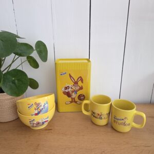 Accueil lot nesquik vintage collector box : boîte métal, 2 bols et 2 mugs
