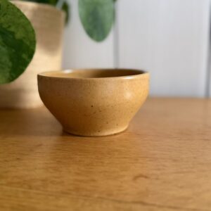 bol en grès digoin beige moucheté vintage – fabrication française