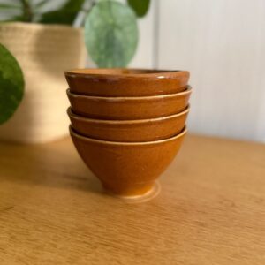 bol en grès digoin beige moucheté vintage – fabrication française
