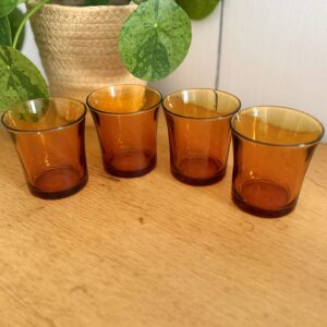 lot de 5 bols duralex vintage en verre fumé – années 70