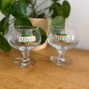 lot de 2 verres à bière bush vintage sur pied