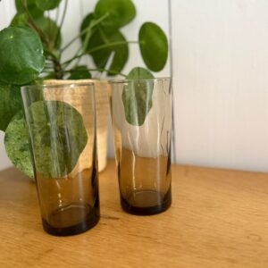 lot de 5 bols duralex vintage en verre fumé – années 70