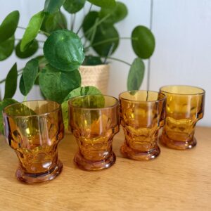 lot de 5 bols duralex vintage en verre fumé – années 70