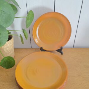 assiette creuse arcopal volcan – verre opalin ambré vintage années 70