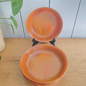 assiette creuse arcopal volcan – verre opalin ambré vintage années 70