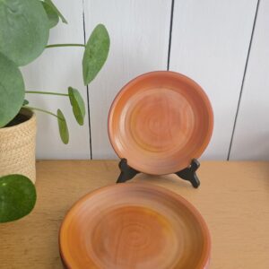 assiette creuse arcopal volcan – verre opalin ambré vintage années 70