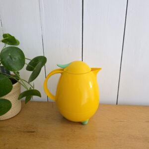table d'appoint vintage en plastique brun et plateaux en verre – années 70