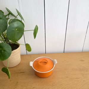 casserole le creuset n°18 en fonte émaillée orange avec couvercle – made in france