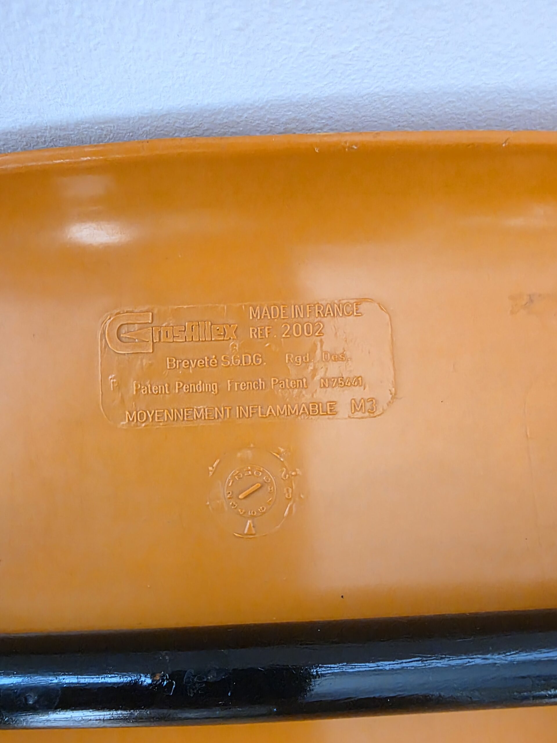 lot de 3 chaises vintage grosfillex orange – réf. 2002 – made in france