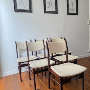 lot de 6 chaises vintage scandinaves – années 60/70
