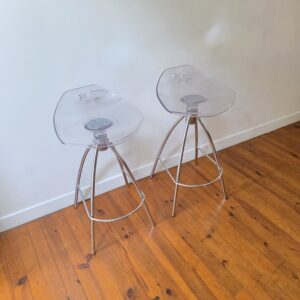 paire de tabourets de bar scab frog transparents – design italien – made in italy