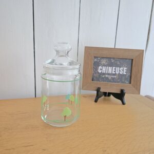 Bocal en verre Codec vintage avec couvercle