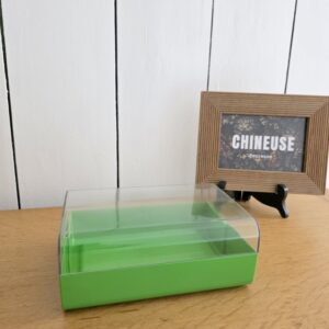 Boîte à sucre Miflex vintage verte avec couvercle transparent