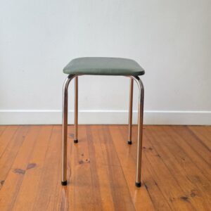 Tabouret Soudexvinyl vintage vert kaki