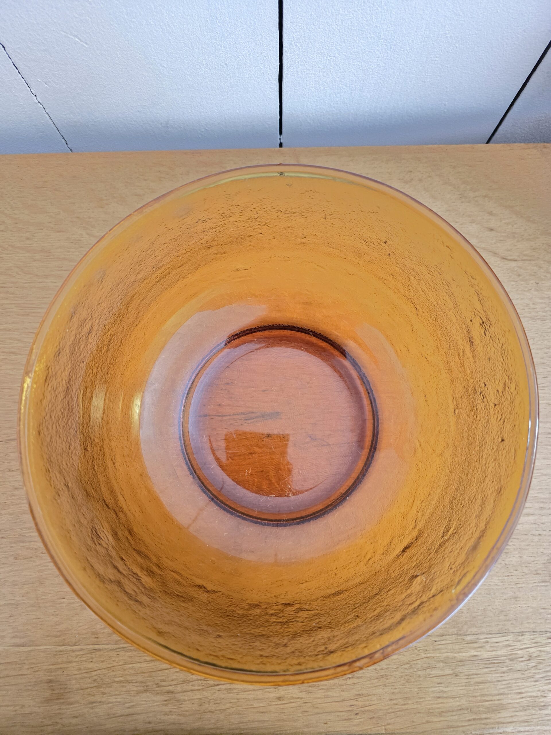 Saladier vintage en verre ambré orange – années 60/70 – Image 4