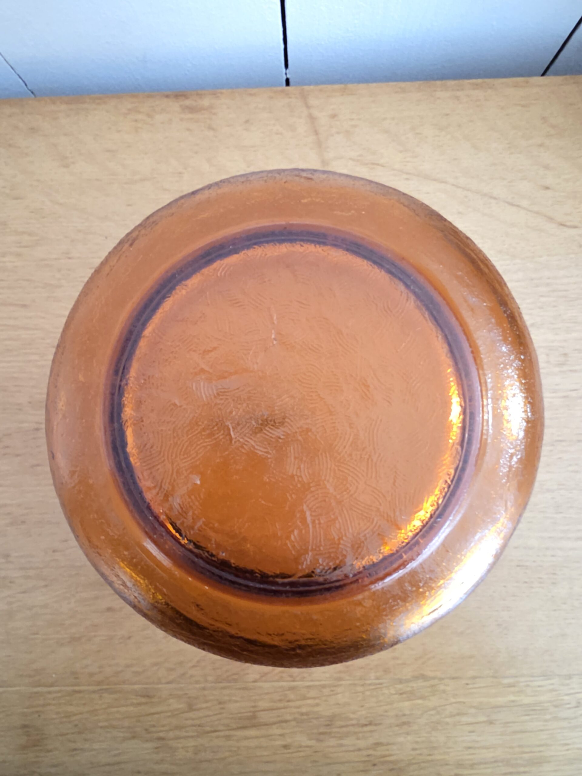 Saladier vintage en verre ambré orange – années 60/70 – Image 5
