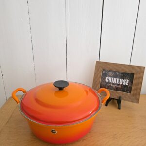 Cocotte Le Creuset n°28 vintage orange volcanique – Made in France