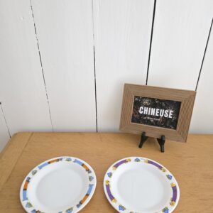 Lot 2 assiettes Arcopal TOPSI 60 vintage chiens