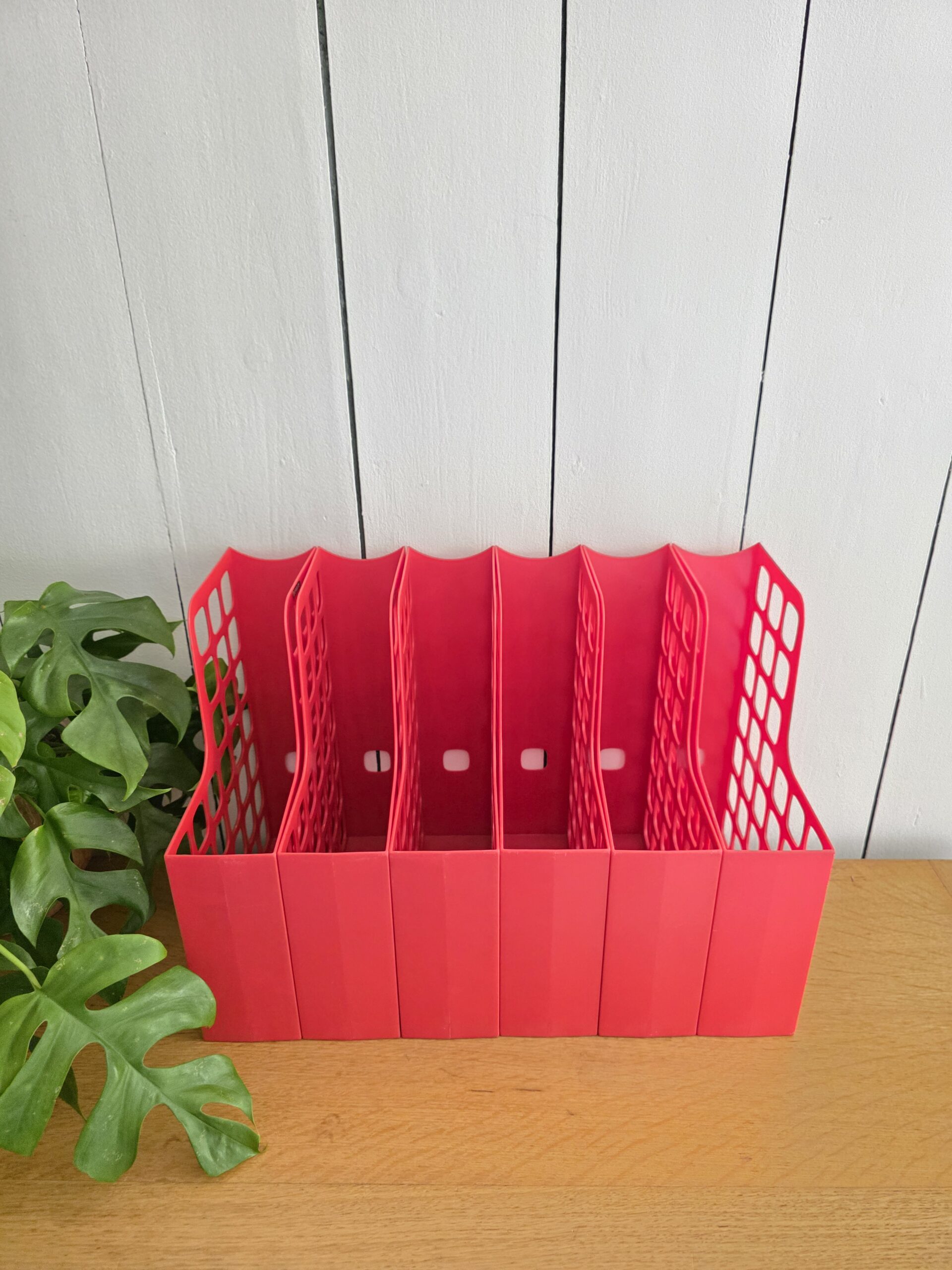 Lot de 6 porte-revues Esselte BOXER vintage rouge – Made in Holland