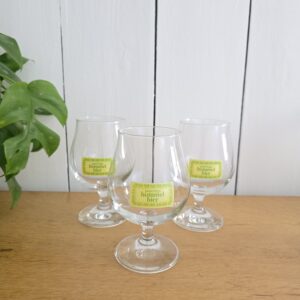 Lot de 3 Verres Poperings Hommelbier Vintage – Bière Belge