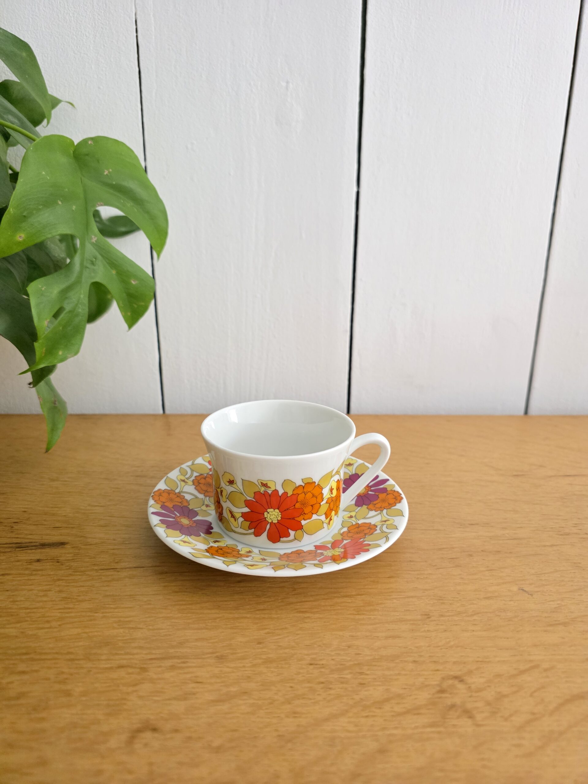 Tasse et Soucoupe Scherzer Bavaria Vintage – Décor Floral