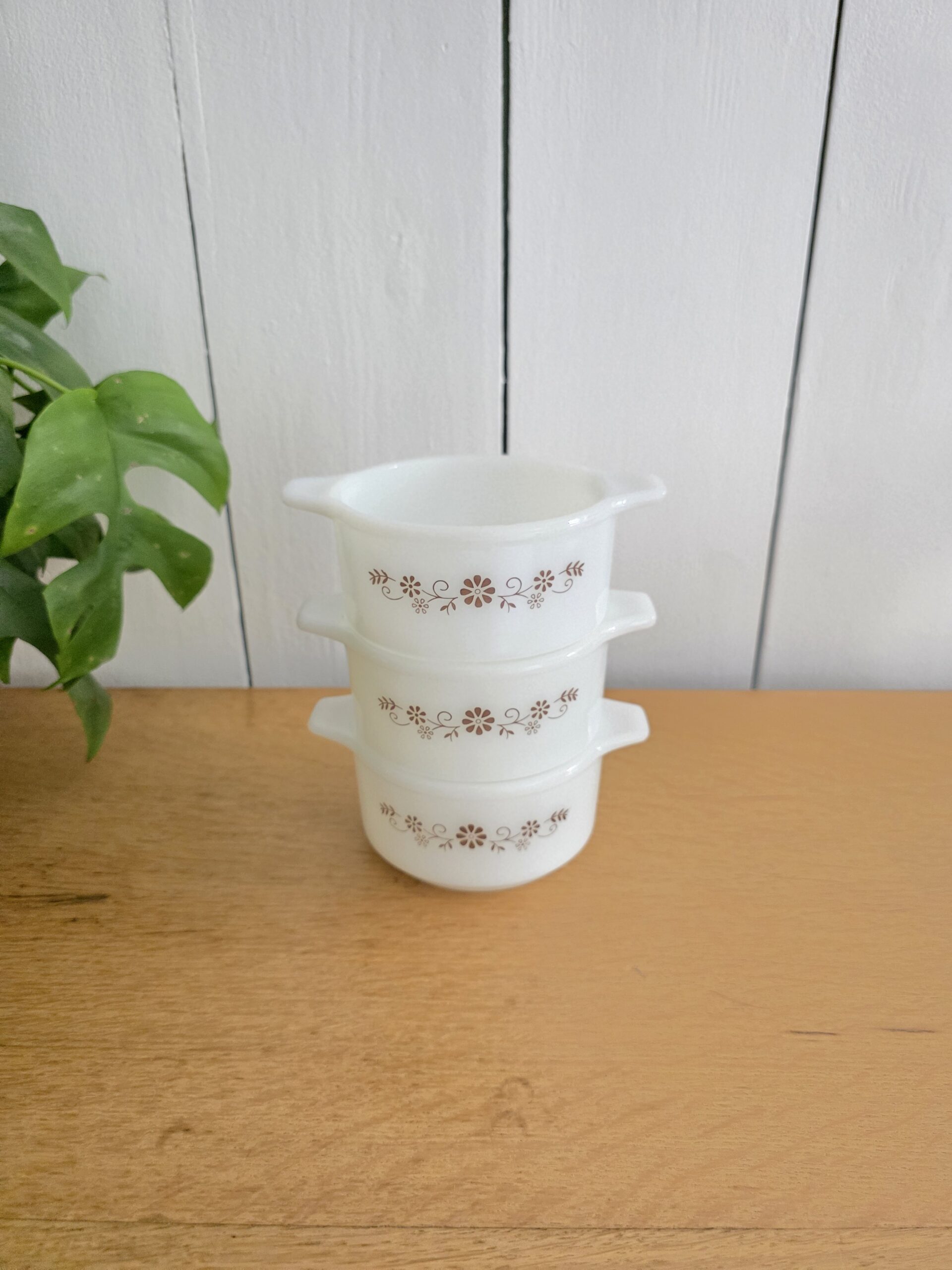 3 Plats individuels Dynaware Pyr-O-Rey Vintage – Floral Brun