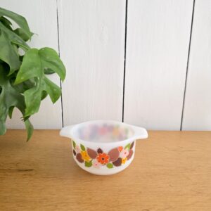 Bol Schott Mainz Jena Glas vintage – fleurs années 70 – verre opale