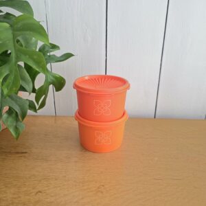 Lot de 2 boîtes Tupperware Soleil d’Or orange vintage années 70
